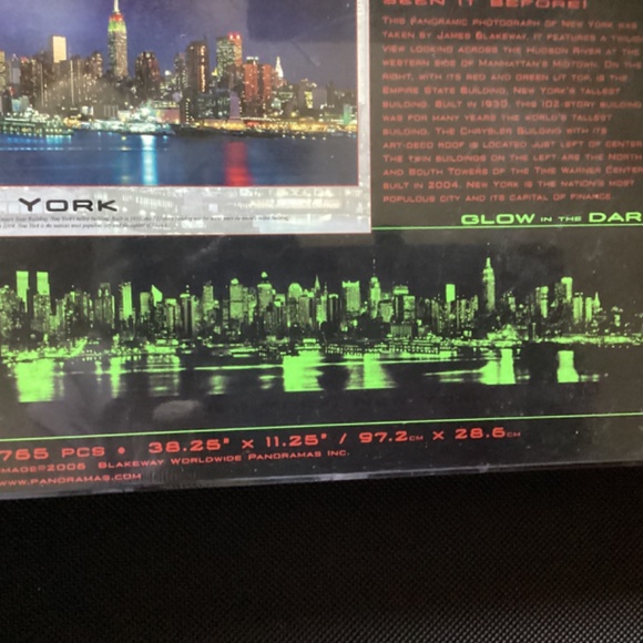 NEW GLOW IN THE DARK New York, New York City Panoramic Puzzle - Picture 3 of 7